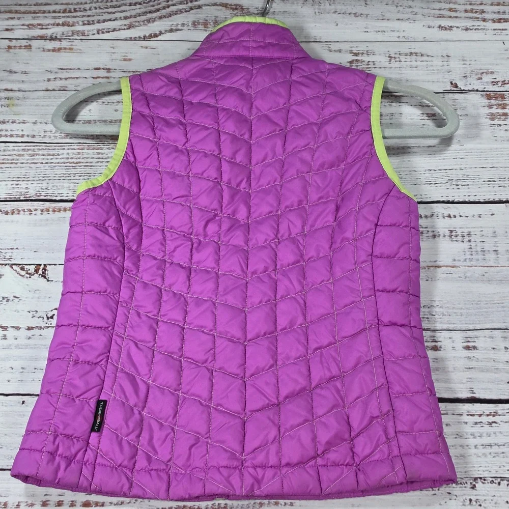 The North Face Thermoball Vest Girl S 7/8 Purple Good Quilted Puffer Lightweight